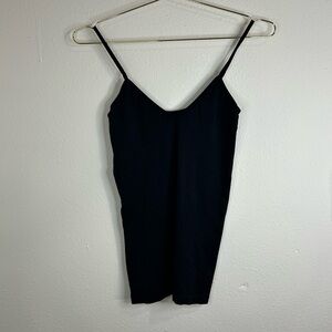 Tanco Black Slip Dress One Size Stretch Cami Adjustable Strap Bodycon Layer